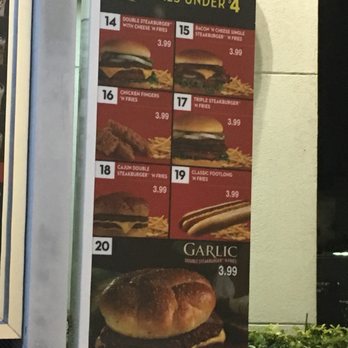 Steak ’n Shake - Part of their drive through menu - Burgers Near Me - Miami, Florida