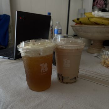 Torotea - Uva Tea + Sea Salt Foam (left) and Popcorn Milk Tea (right) - Coffee & Tea Near Me - San Marino, California Torotea - Uva Tea + Sea Salt Foam (left) and Popcorn Milk Tea (right) - Coffee & Tea Near Me - San Marino, California