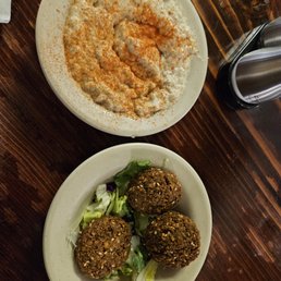 Baba Ghanouj and Falafel