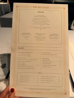 Menu photo 2 The Big Four San Francisco, CA Menu photo 2 The Big Four San Francisco, CA