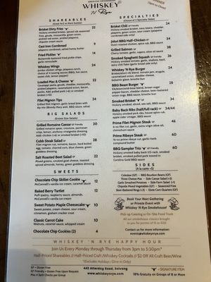 Menu photo 1 Whiskey 'N Rye Smokehouse Solvang, CA