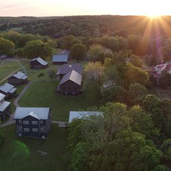 Onsite Workshops - Aerial view of campus at sunset