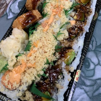 Well-Being Sushi - left to right: Fried California Roll (free) Spicy Tuna Roll ($5.35) Eel & Avocado Roll ($4.95) - Sushi Bars Near Me - Dumont, New Jersey Well-Being Sushi - left to right: Fried California Roll (free) Spicy Tuna Roll ($5.35) Eel & Avocado Roll ($4.95) - Sushi Bars Near Me - Dumont, New Jersey