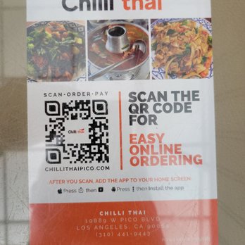 Chilli Thai - Menu - Thai Near Me - Los Angeles, California