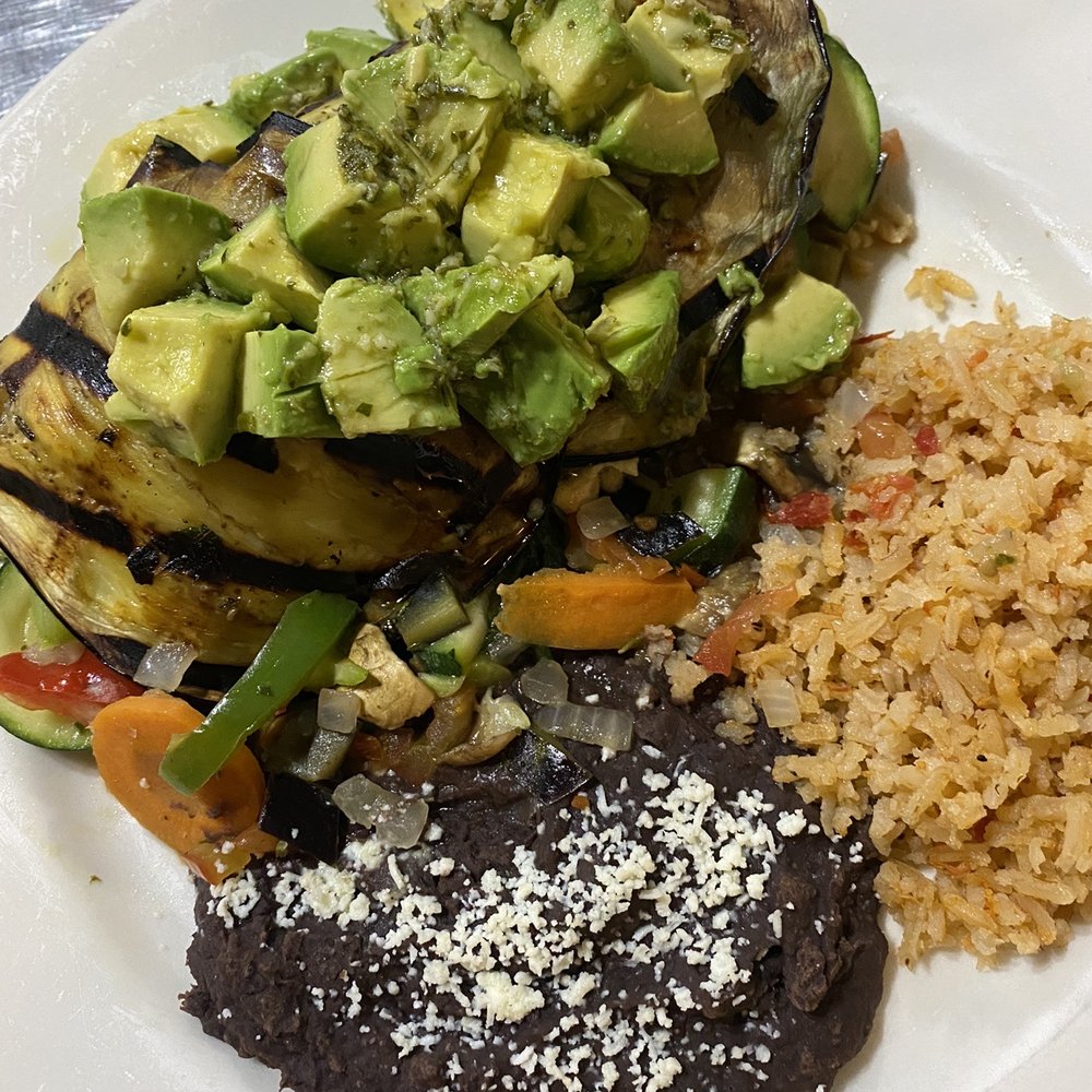 Maga's Cafe - Stuffed Eggplant with black beans and rice - Breakfast & Brunch Near Me - Houston, Texas Maga's Cafe - Stuffed Eggplant with black beans and rice - Breakfast & Brunch Near Me - Houston, Texas