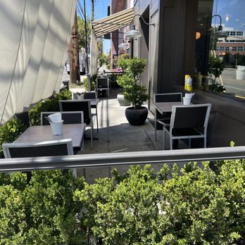 Sotta - Super sidewalk seating (say that 3x fast!) -- there are proper patio chairs now with an awning to keep it comfy. - Mediterranean Near Me - Burbank, California