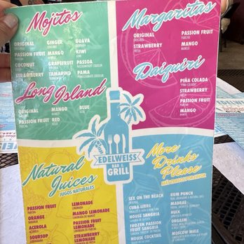 Edelweiss Bar & Grill - Drink menu Feb 2024 - Seafood Near Me - Luquillo, Puerto Rico Edelweiss Bar & Grill - Drink menu Feb 2024 - Seafood Near Me - Luquillo, Puerto Rico