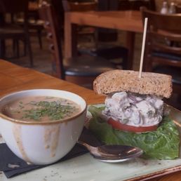 Half sandwich and half soup lunch special Half sandwich and half soup lunch special