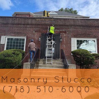 Hi Tech Contracting & Restoration - Installation of Masonry Stucco on rear chimney at Brooklyn NYC. - Roofing Near Me - Brooklyn, New York Hi Tech Contracting & Restoration - Installation of Masonry Stucco on rear chimney at Brooklyn NYC. - Roofing Near Me - Brooklyn, New York