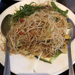 Singapore noodles- not much protein for about $20. Plus the noodles were dry. Singapore noodles- not much protein for about $20. Plus the noodles were dry.