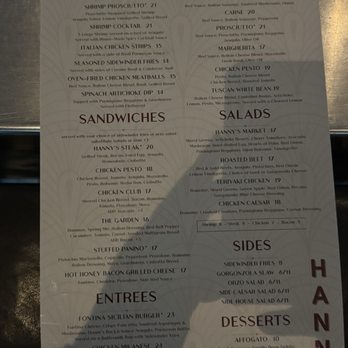 Hanny's - Menu - Lounges Near Me - Phoenix, Arizona