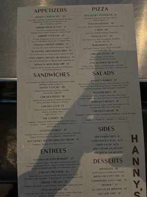 Menu photo 1 Hanny's Phoenix, AZ