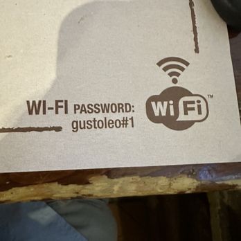 Gusto Leo - WiFi password printed on the placemat - Italian Near Me - Florence, FI