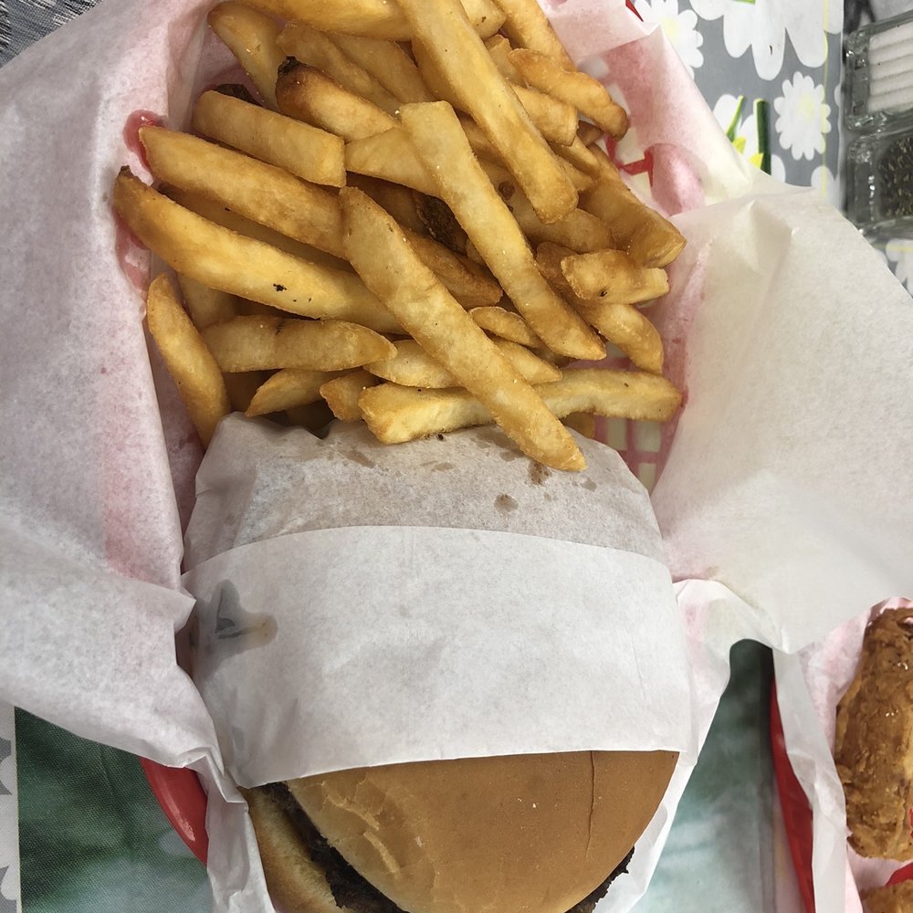 Cheeseburger and fries Cheeseburger and fries