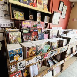 a display of comic books a display of comic books