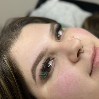 Whip Lash - green colored volume lashes - Eyelash Service Near Me - Webster, Texas Whip Lash - green colored volume lashes - Eyelash Service Near Me - Webster, Texas