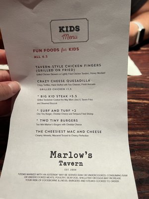 Menu photo 2 Marlow's Tavern Woodstock, GA
