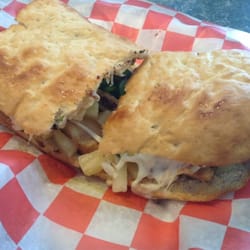 Mancino's Pizza - Chicken Teriyaki: pineapple, mayo, lettuce, provolone, teriyaki chicken, green pepper
