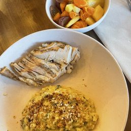 Chicken, fruit, Cauliflower "Risotto"