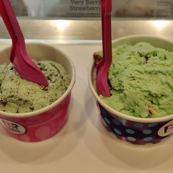 Baskin Robbins Ice Cream - Left: Mint Chocolate Chip
Right: Pistachio Almond - Ice Cream & Frozen Yogurt Near Me - Delta, British Columbia Baskin Robbins Ice Cream - Left: Mint Chocolate Chip
Right: Pistachio Almond - Ice Cream & Frozen Yogurt Near Me - Delta, British Columbia