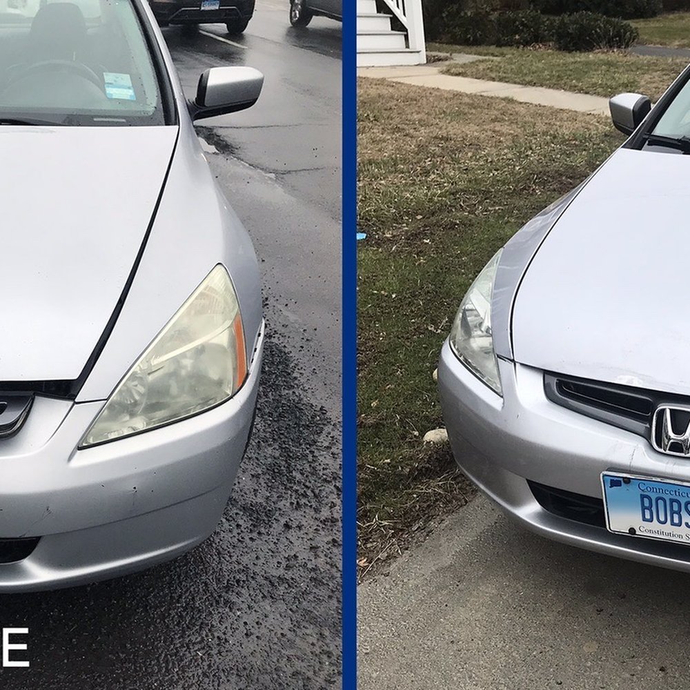 Bob's Collision Center - A before and after photo of my car thanks to Bob's Collision. - Body Shops Near Me - Norwalk, Connecticut