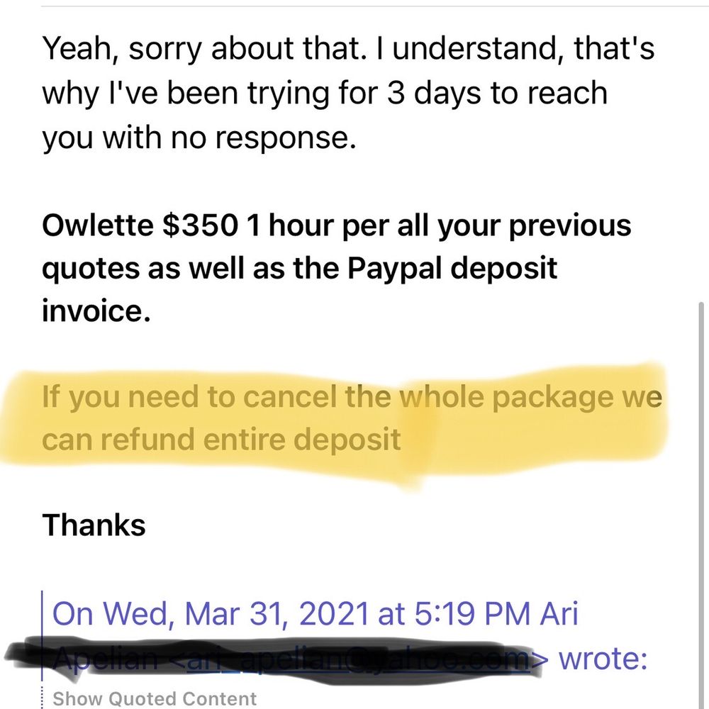 Fun Factory Parties - Jeff lies saying he will refund the entire deposit but only offers me $150 - Party Characters Near Me - Sherman Oaks, California