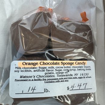 Watson's Chocolates - Orange sponge candy - Chocolatiers & Shops Near Me - Niagara Falls, New York