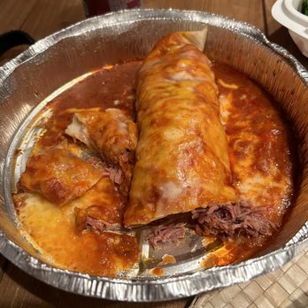 Delgado's Mexican Restaurant  - Enchilada with shredded beef - Mexican Near Me - Carpinteria, California