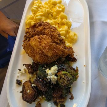 The Reef - Buttermilk fried chicken with brussel sprouts and mac n cheese - Seafood Near Me - Saint Augustine, Florida The Reef - Buttermilk fried chicken with brussel sprouts and mac n cheese - Seafood Near Me - Saint Augustine, Florida