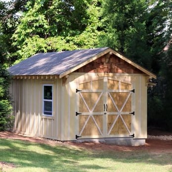 Backyard Custom Construction - 12x20 Gable. Board and Batten with Cedar Gable and Barn doors - General Contractors Near Me Backyard Custom Construction - 12x20 Gable. Board and Batten with Cedar Gable and Barn doors - General Contractors Near Me
