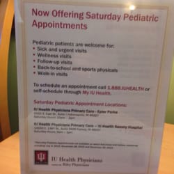 IU Health Physicians - Family Medicine - Saturday Pediatric appointments available