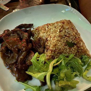 Asia de Lima - Steak with spicy guava sauce and chefs rice - Peruvian Near Me - San Juan, Puerto Rico