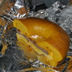 Seaford Bagels - Toasted Egg bagel with egg, cheese and sausage