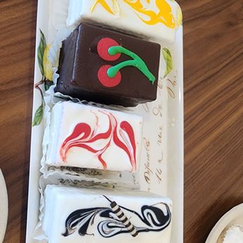 Edelweiss Bakery - Wedding cake option sampling (lemon Bavarian and black forest were out faves) - Bakeries Near Me - San Diego, California