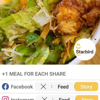 Starbird Chicken - I gifted 4 meals by taking a photo at Starbird with the free #GiftAMeal app.    01-26-2024 - Salad Near Me - Hermosa Beach, California