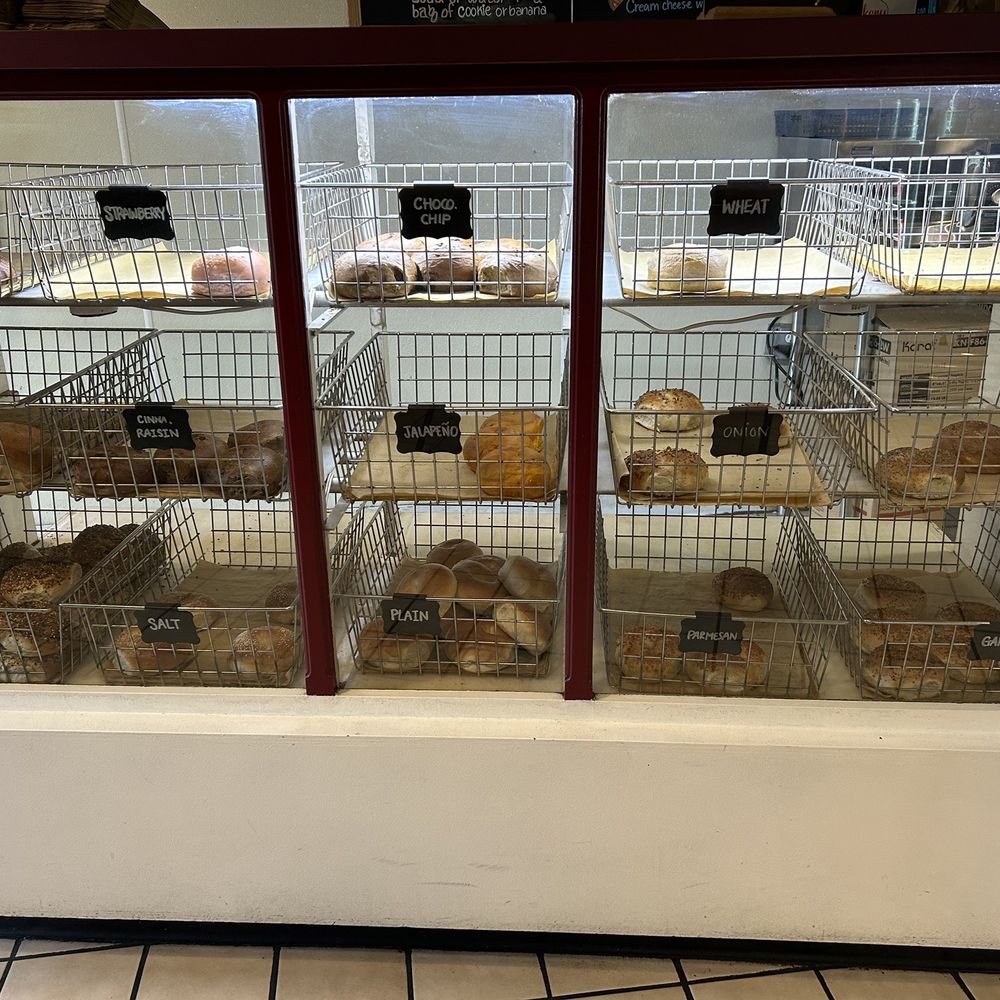 Iris Bagel and Coffee House - Bagel selection (mid-morning on a Wednesday) - Bagels Near Me - Arlington, Texas
