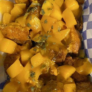 Frontline Island Bar And Grill - Salmon bites with Mango Salsa - Seafood Near Me - Chester, Pennsylvania Frontline Island Bar And Grill - Salmon bites with Mango Salsa - Seafood Near Me - Chester, Pennsylvania