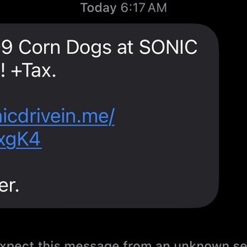 Sonic - Text for .99¢ corn dog that they won't do - Burgers Near Me - Kapolei, Hawaii Sonic - Text for .99¢ corn dog that they won't do - Burgers Near Me - Kapolei, Hawaii