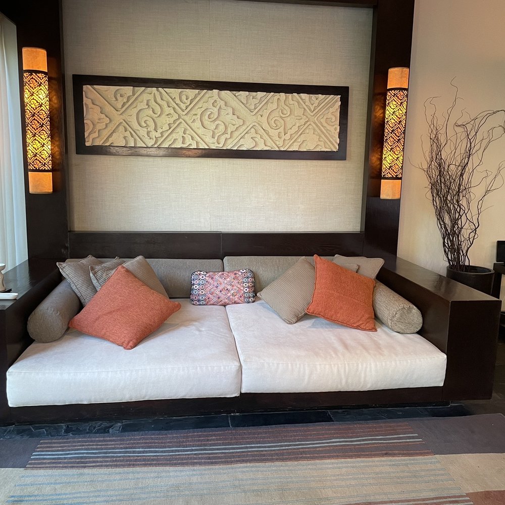 Banyan Tree Mayakoba - Living room sofa - Hotels Near Me - Playa del Carmen, ROO