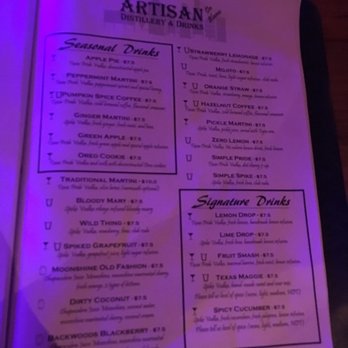 Artisan Craft Bar - All drink Menu! - Distilleries Near Me - San Antonio, Texas Artisan Craft Bar - All drink Menu! - Distilleries Near Me - San Antonio, Texas