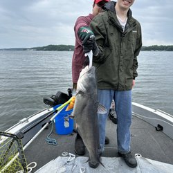 Mike Doll Fishing Guide and Charter Captain Experience - Father son outing fishing for Blue Cats
