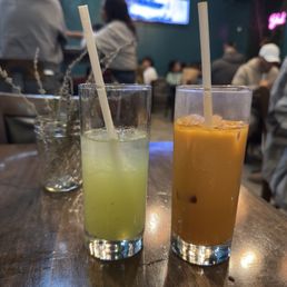 Thai Tea and cucumber lemonade
