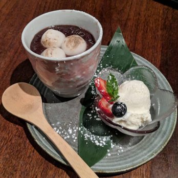 Kingyo Izakaya - Red bean pudding with rice balls and ice cream - Japanese Near Me - Toronto, Ontario