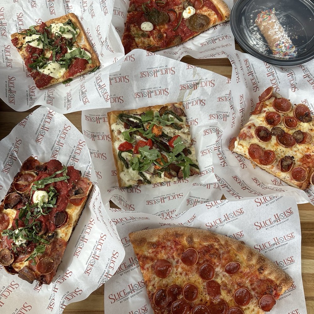 Slice House by Tony Gemignani - Mix of NY, grandma, Detroit, and traditional style slices - Pizza Near Me - Folsom, California Slice House by Tony Gemignani - Mix of NY, grandma, Detroit, and traditional style slices - Pizza Near Me - Folsom, California