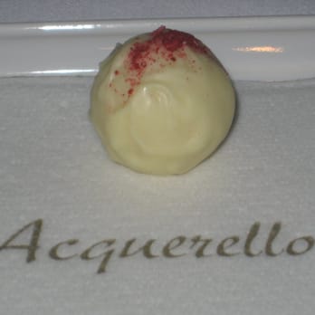 Acquerello - White chocolate raspberry truffle - Italian Near Me - San Francisco, California Acquerello - White chocolate raspberry truffle - Italian Near Me - San Francisco, California