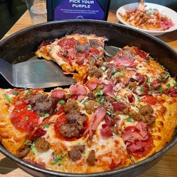 BJ's Restaurant & Brewhouse - Gourmet Five Meat Pizza - Shareable (11") - New American Near Me - Southlake, Texas BJ's Restaurant & Brewhouse - Gourmet Five Meat Pizza - Shareable (11") - New American Near Me - Southlake, Texas