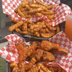 Gabe’s Chicken - Spicy Lemon Pepper Wings with Spicy Korean fries