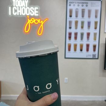 Jooy Tea Shoppe - Hot  dark roasted oolong milk tea - Bubble Tea Near Me - Brooklyn, New York