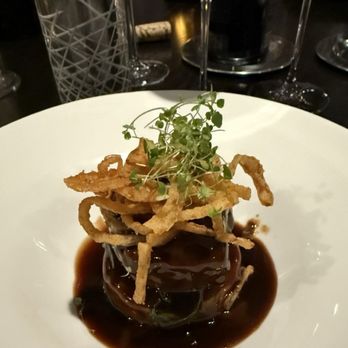 Gordon Ramsay Hell's Kitchen - Braised Short Rib with crispy onions on top on a bed of potato cake - Steakhouses Near Me - Stateline, Nevada Gordon Ramsay Hell's Kitchen - Braised Short Rib with crispy onions on top on a bed of potato cake - Steakhouses Near Me - Stateline, Nevada