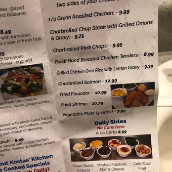 Kosta's Kitchen - a menu for blue plate everyday - Salad Near Me - Charlotte, North Carolina Kosta's Kitchen - a menu for blue plate everyday - Salad Near Me - Charlotte, North Carolina